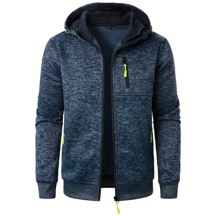 Levoire | Veste Chaude Pour Hommes Avec Fermeture Éclair, Capuche Et Poches Bleu