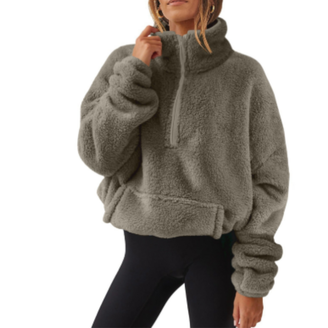 Levoire | Chauffant Pull Femmes Teddy Gris Marron