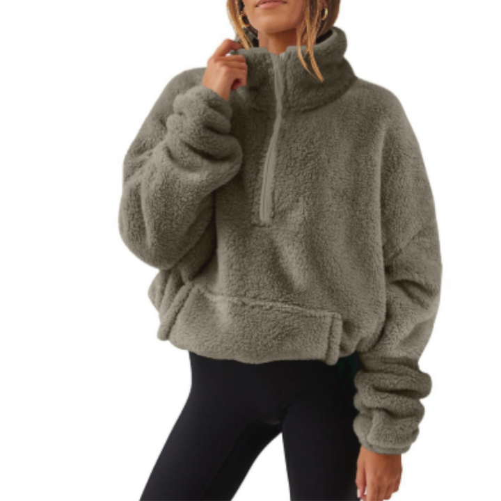 Levoire | Chauffant Pull Femmes Teddy Gris Marron
