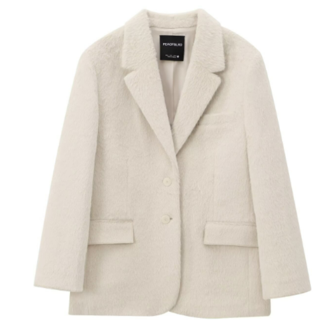 Levoire | Pelzmanteau FR Femmes FR Luxurieux Style Blanc