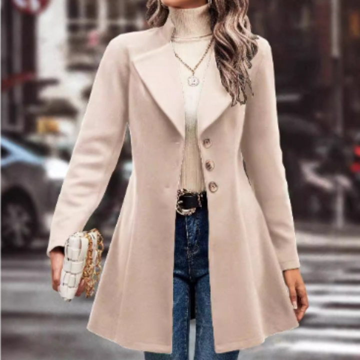 Levoire | Veste Longue Avec Boutons Pour Femmes Beige