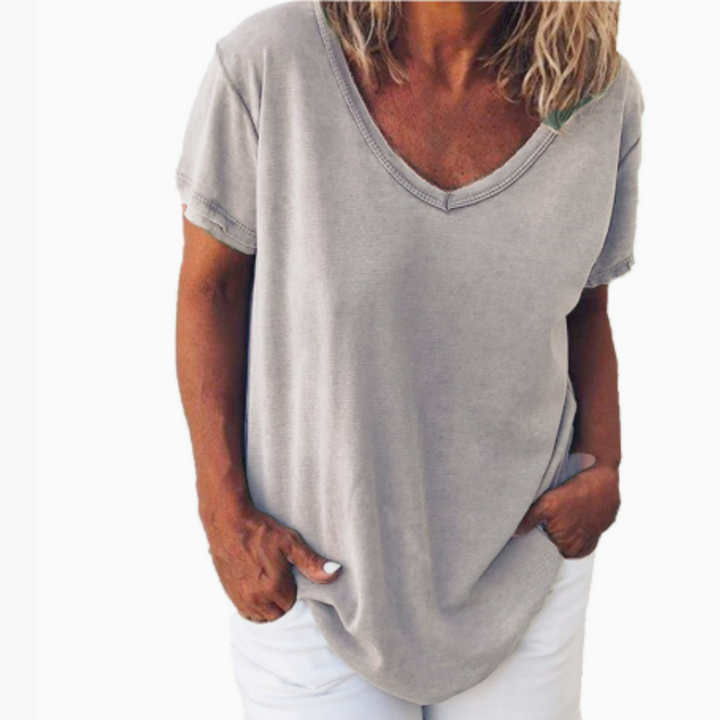 Levoire | Blouse Court Manche FR Femmes Pour Le Printemps Gris