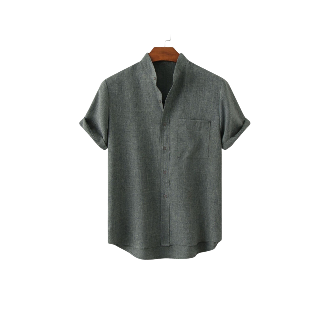 Levoire | Chemise En Lin Elegant Decontracte Hommes Vert foncé