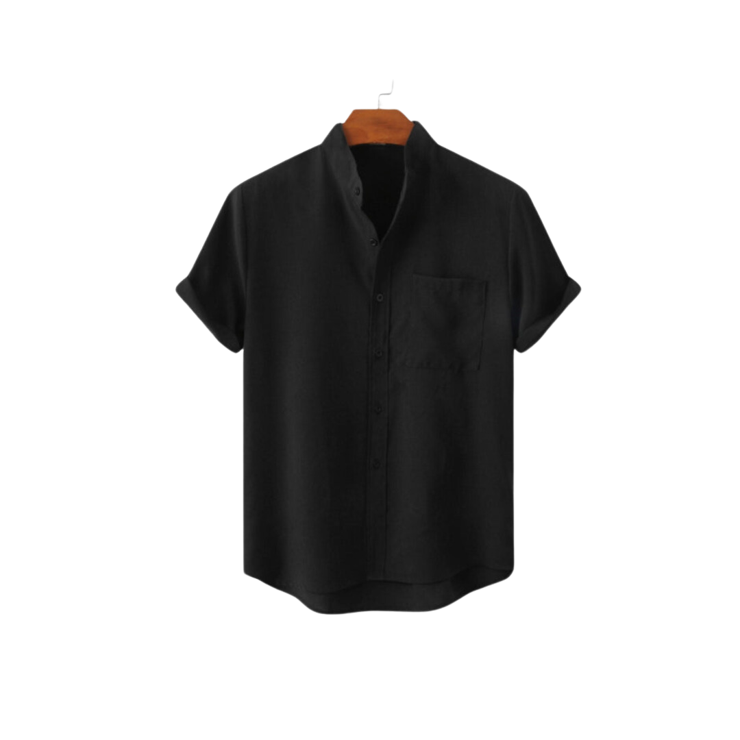 Levoire | Chemise En Lin Elegant Decontracte Hommes Noir