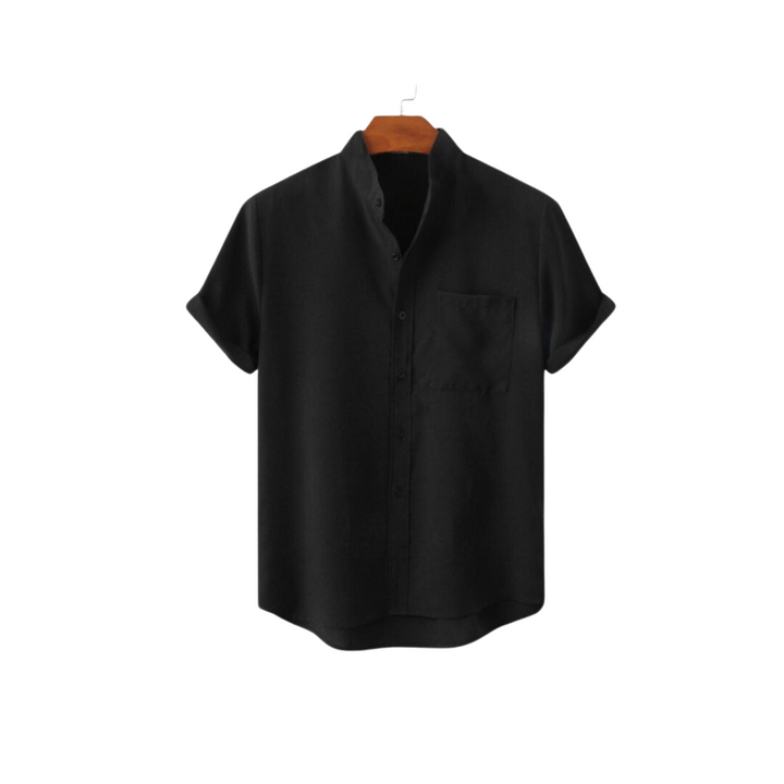 Levoire | Chemise En Lin Elegant Decontracte Hommes Noir