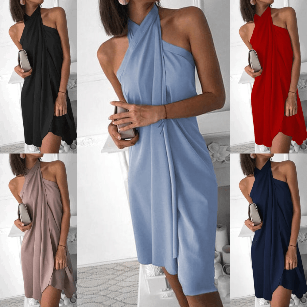 Levoire | Satin Froncé Dos Nu Mini Robe