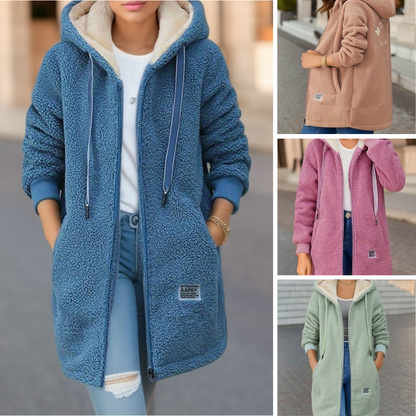 Levoire | Veste Polaire Longue Tendance Chaude À Capuche Pour Femmes