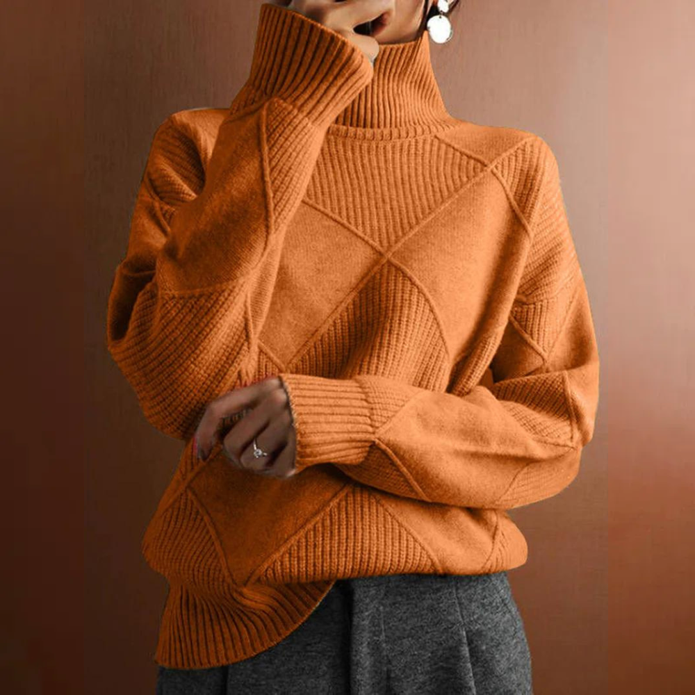 Levoire | Lotus Col Roulé Zipfel Tricot Orange