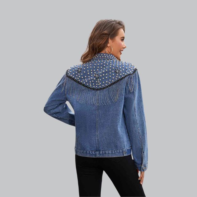 Levoire | Veste En Jean Avec Des Perles