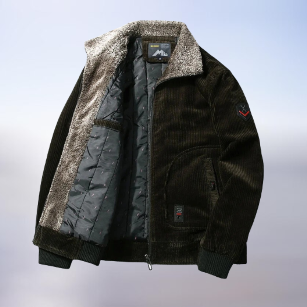 Levoire | Veste Chaude Avec Intérieur Doux Vert Dunkel