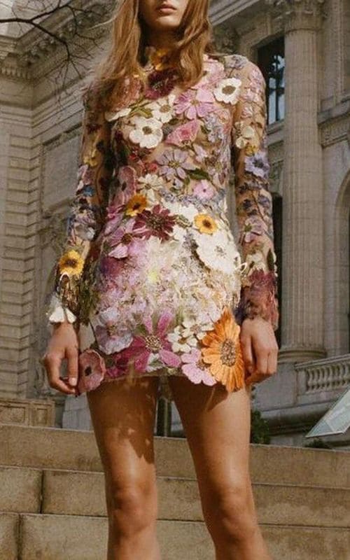 Levoire | Robe À Fleurs Avec Manches Longues