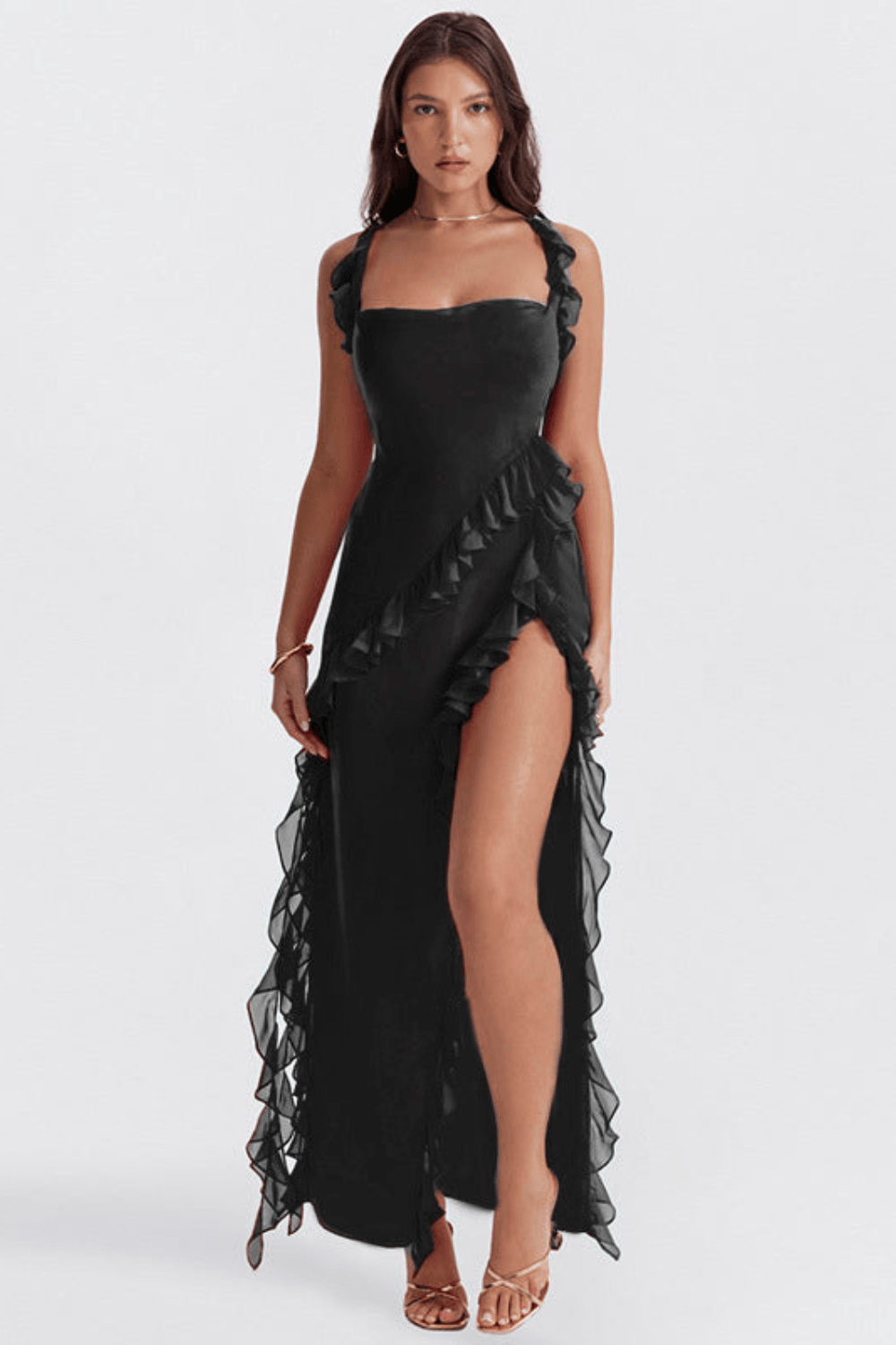 Levoire | Robe D'Été À Trou Sur Le Côté Légère & Confortable Pour Femmes Noir