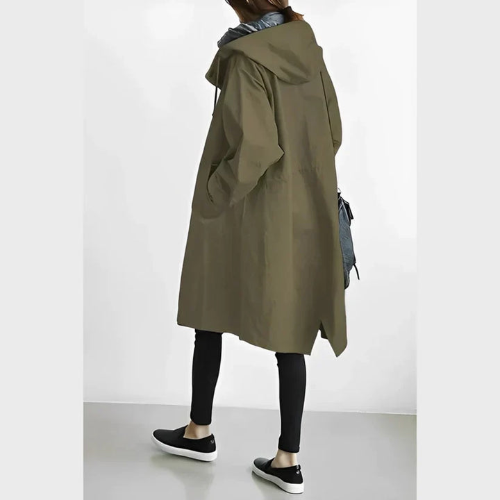 Levoire | Long Coupe-Vent Avec Capuche Vert armée