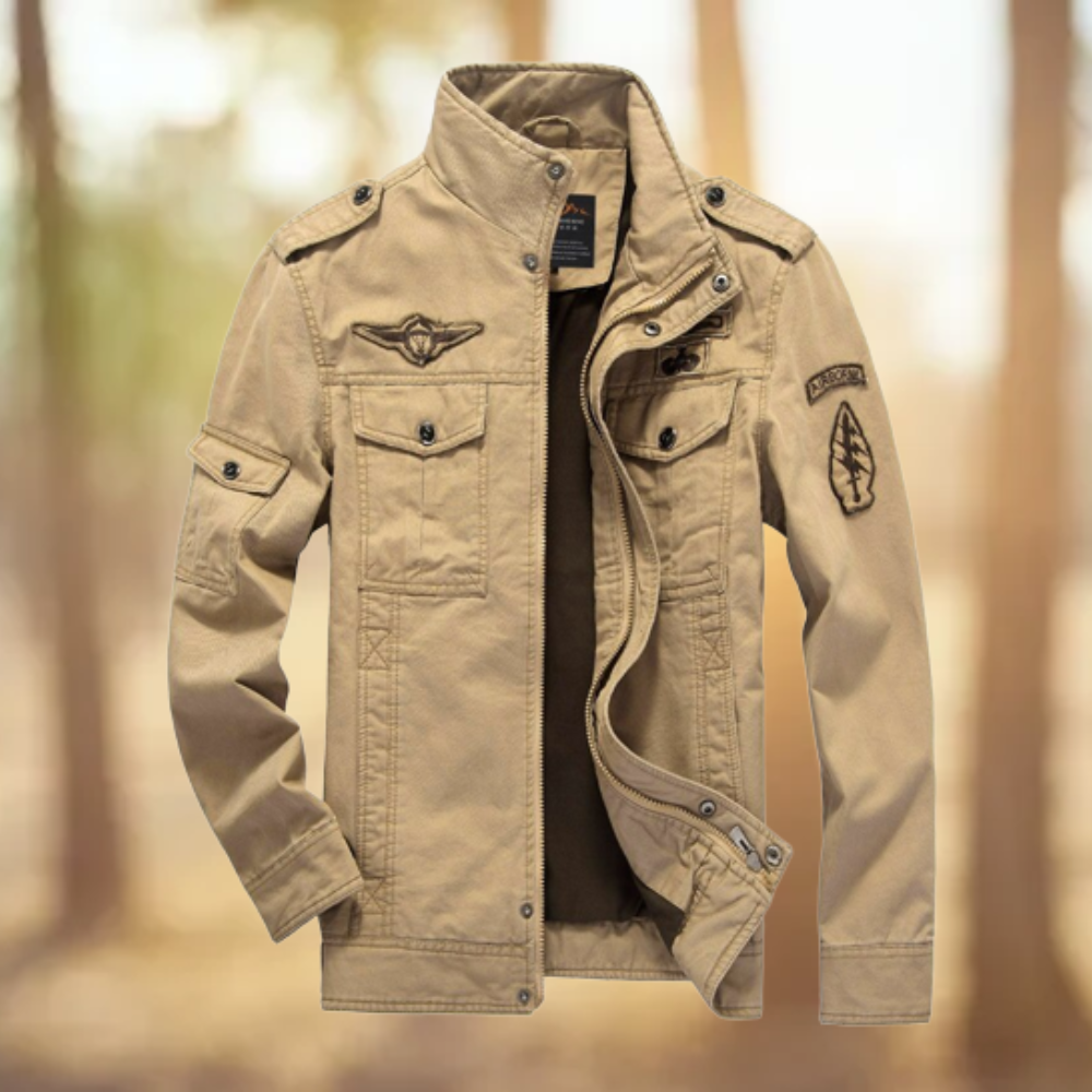 Levoire | Veste De Pluie À Col Montant À Manches Longues Khaki