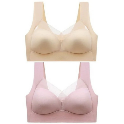 Levoire | Confortable Sans Couture Soutien Gorge 1x Beige + 2x Rosa (1+2 Gratuit)