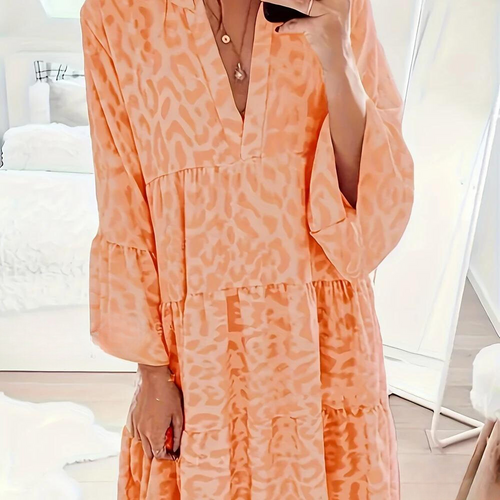 Levoire | Robe boho à imprimé léopard pour femmes, taille plus