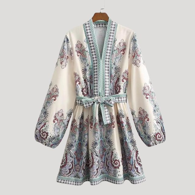 Levoire | Mini robe Paisley pour femme Menthe