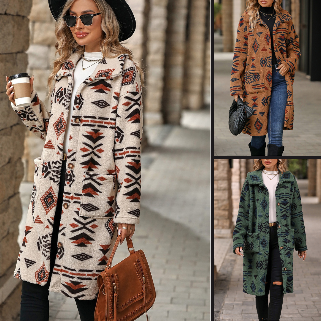 Levoire | Veste Polaire Longue Tendance Du Design Nordique Pour Femmes
