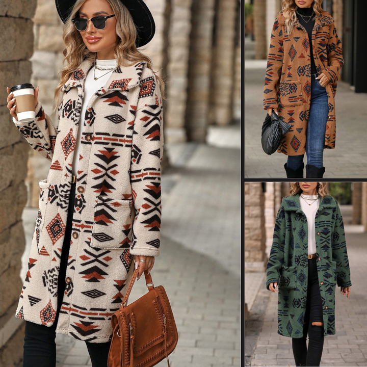 Levoire | Veste Polaire Longue Tendance Du Design Nordique Pour Femmes