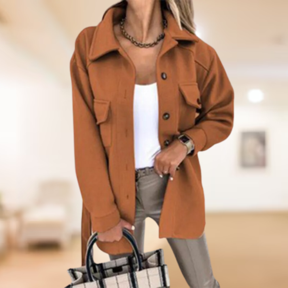 Levoire | Manteau Trench Chaud Pour Femme Orange