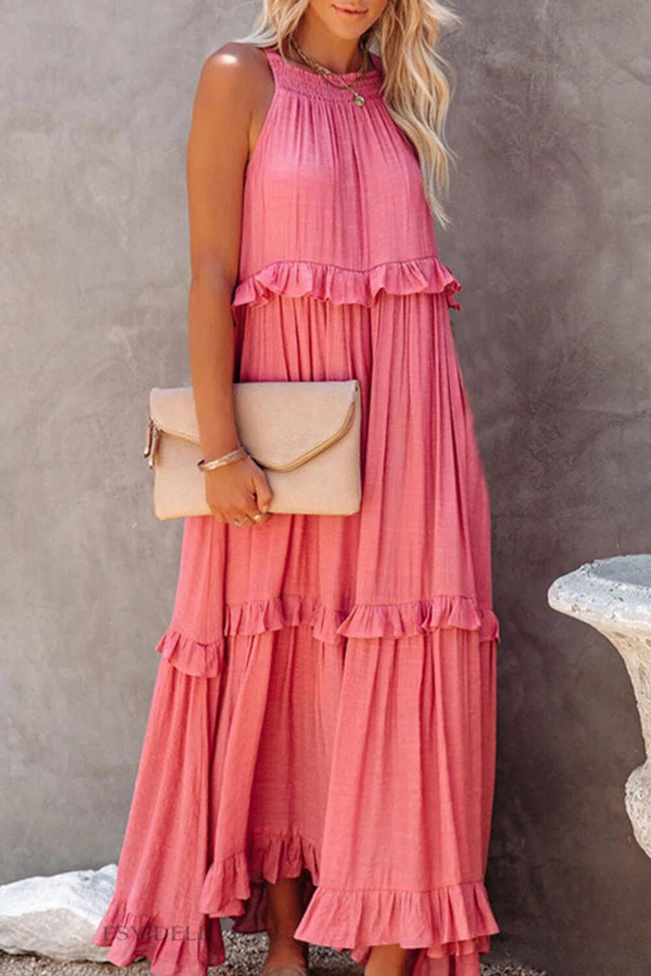 Levoire | Robe longue avec dos nu et volants