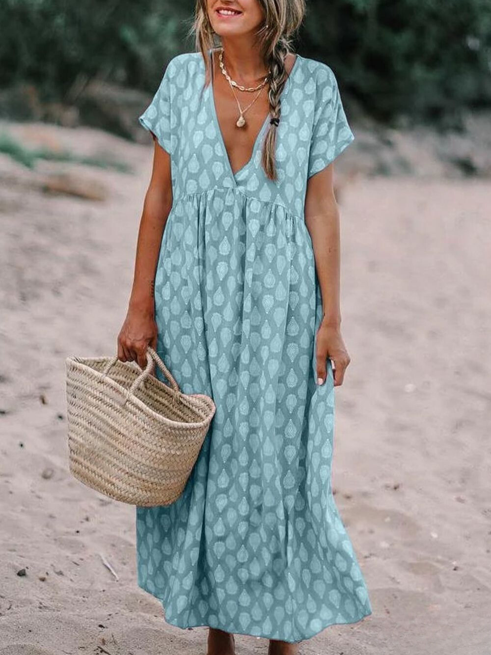Levoire | Robe tissée à fleurs Bleu