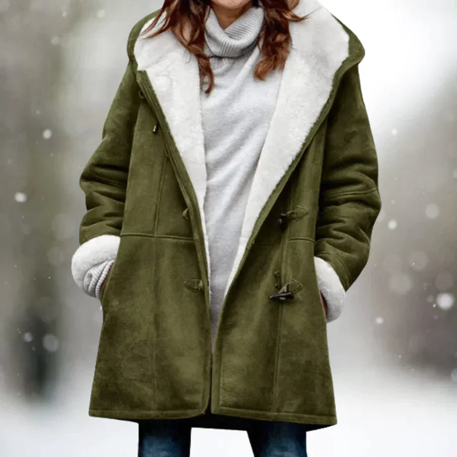 Levoire | Veste Polaire Premium Avec Capuche Partiellement Doublee, Ideale Pour L’Exterieur Vert