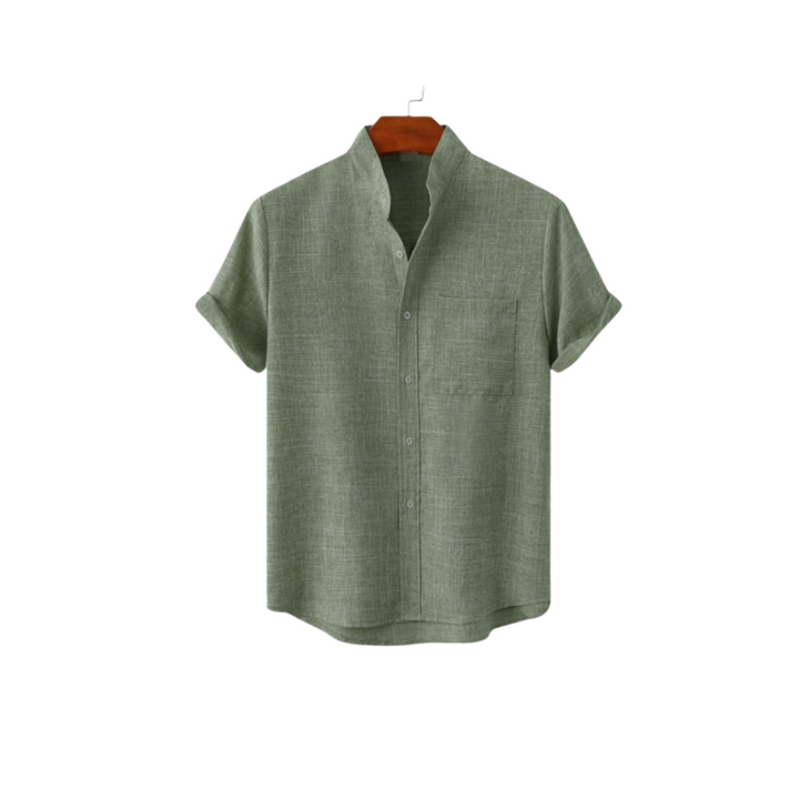 Levoire | Chemise En Lin Elegant Decontracte Hommes Vert