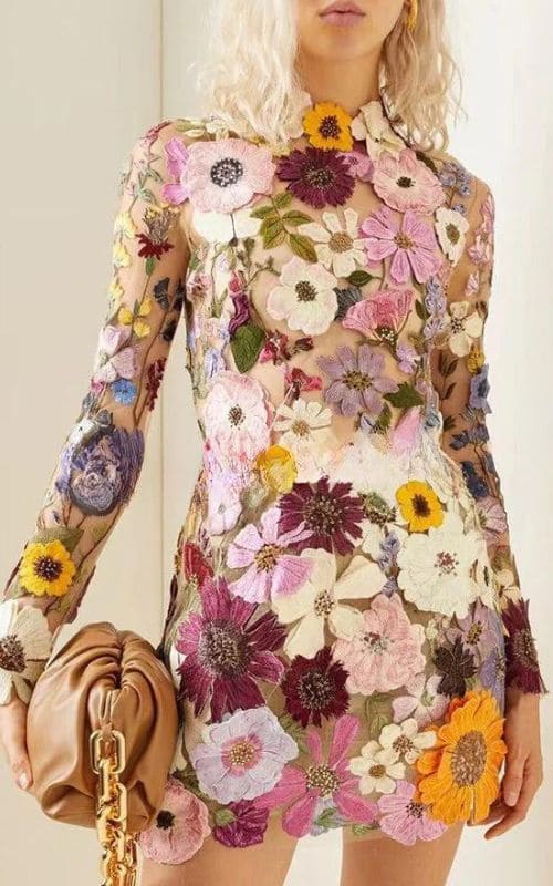 Levoire | Robe À Fleurs Avec Manches Longues