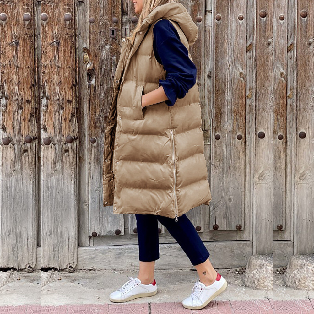 Levoire | Veste D'Hiver Longue Tendance Avec Capuche Pour Femmes Braun
