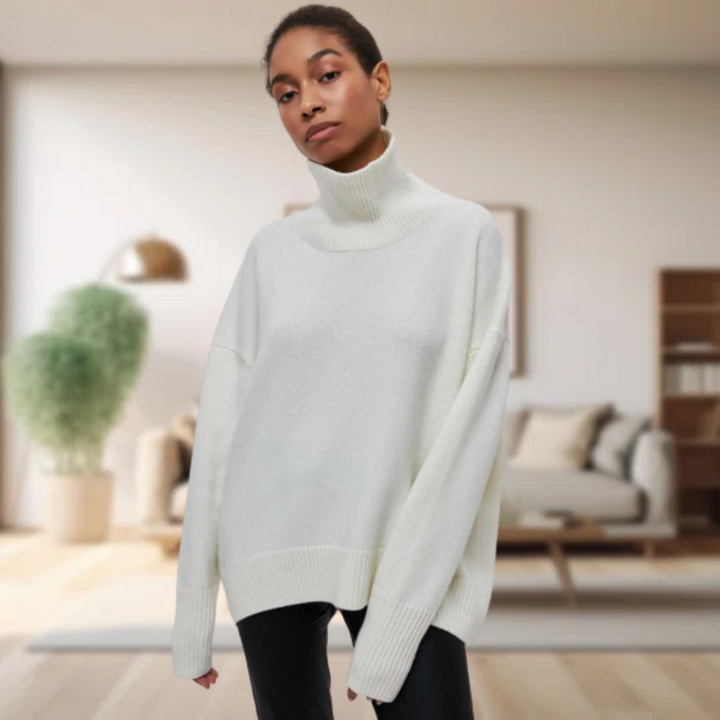 Levoire | Pull Classique À Col Roulé Blanc