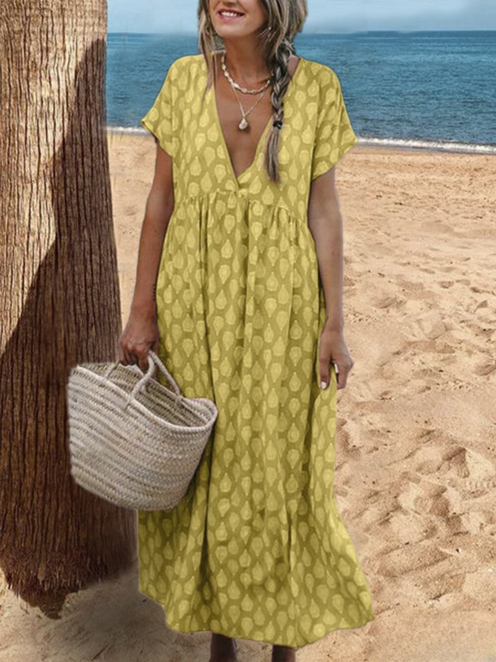 Levoire | Robe tissée à fleurs Jaune
