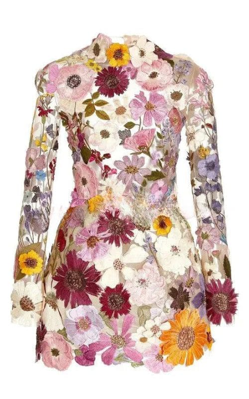 Levoire | Robe À Fleurs Avec Manches Longues Rosa