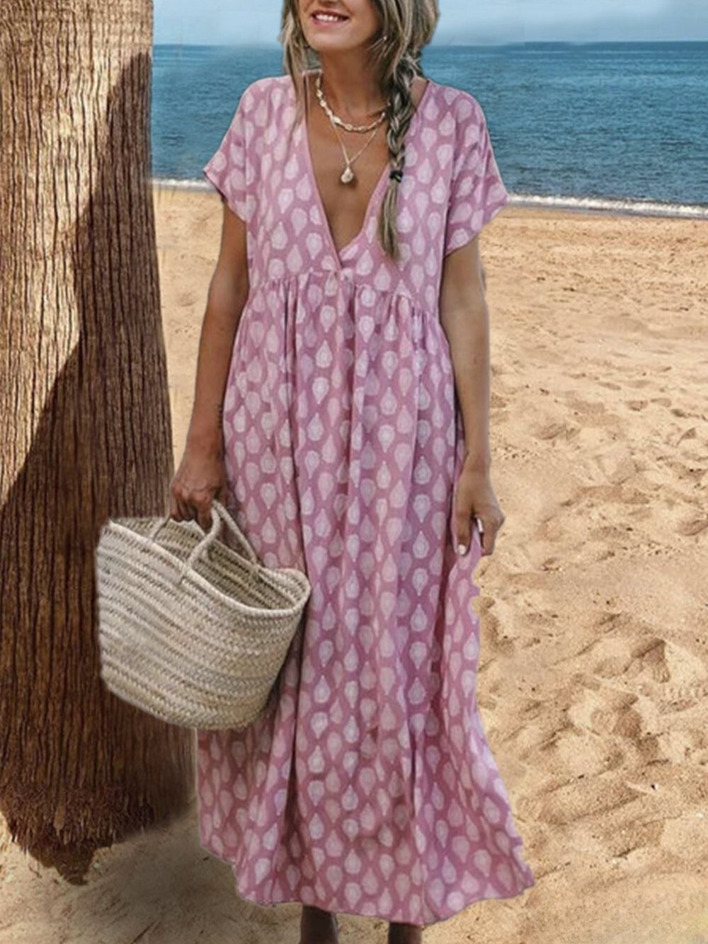 Levoire | Robe tissée à fleurs Rose