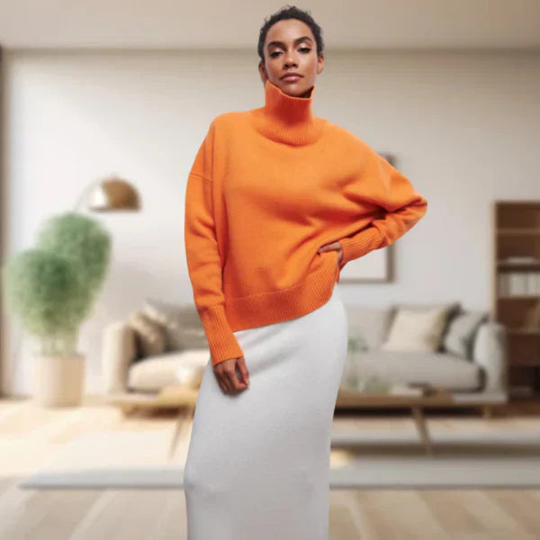 Levoire | Pull À Col Roulé Pour Femmes Orange