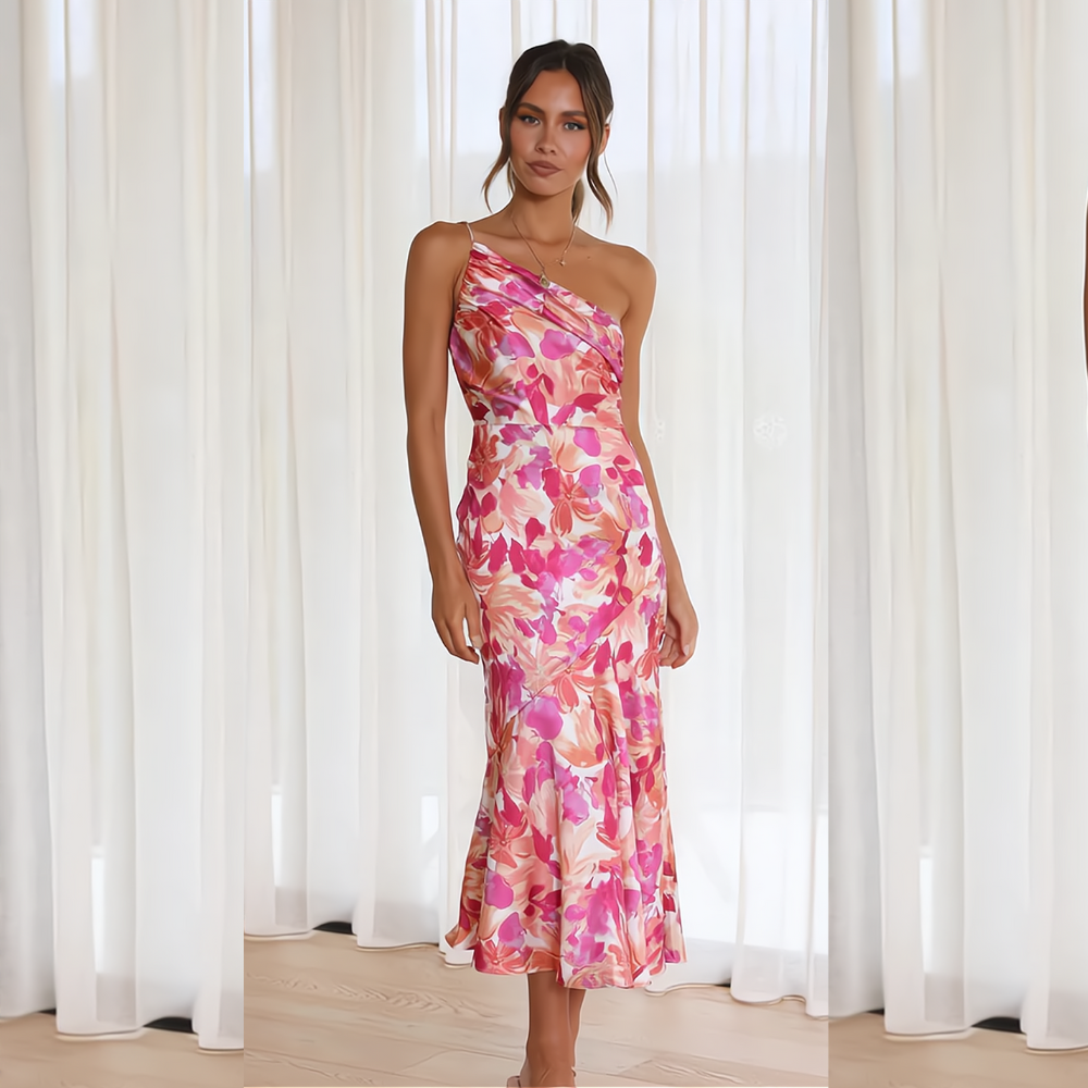 Levoire | Robe à fleurs avec bretelles spaghetti