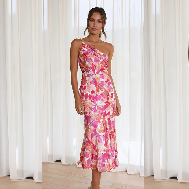 Levoire | Robe à fleurs avec bretelles spaghetti