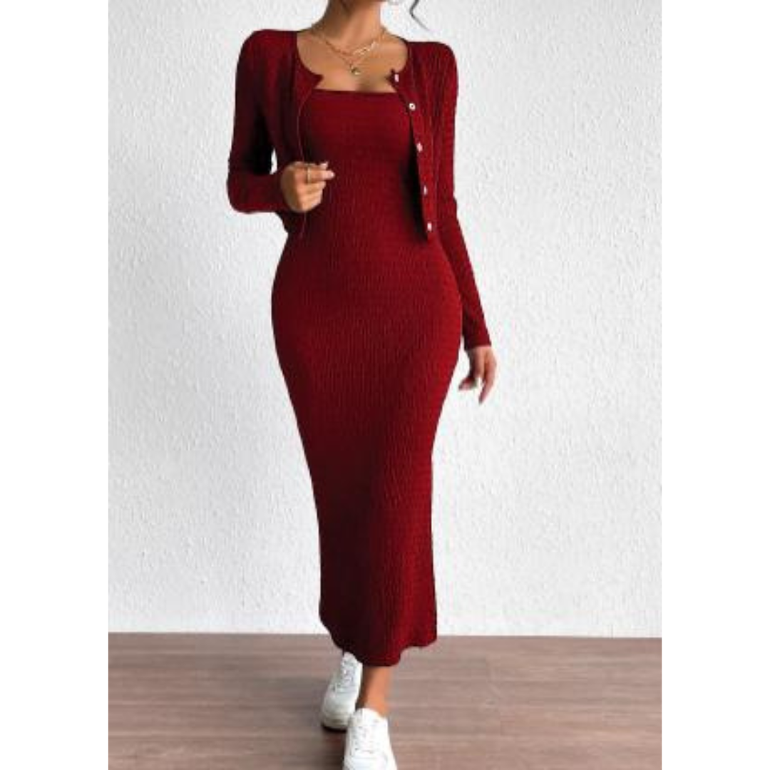Levoire | Femme Ensemble de robes élégantes Rouge