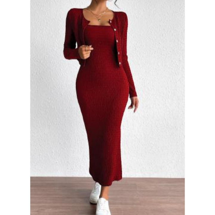 Levoire | Femme Ensemble de robes élégantes Rouge