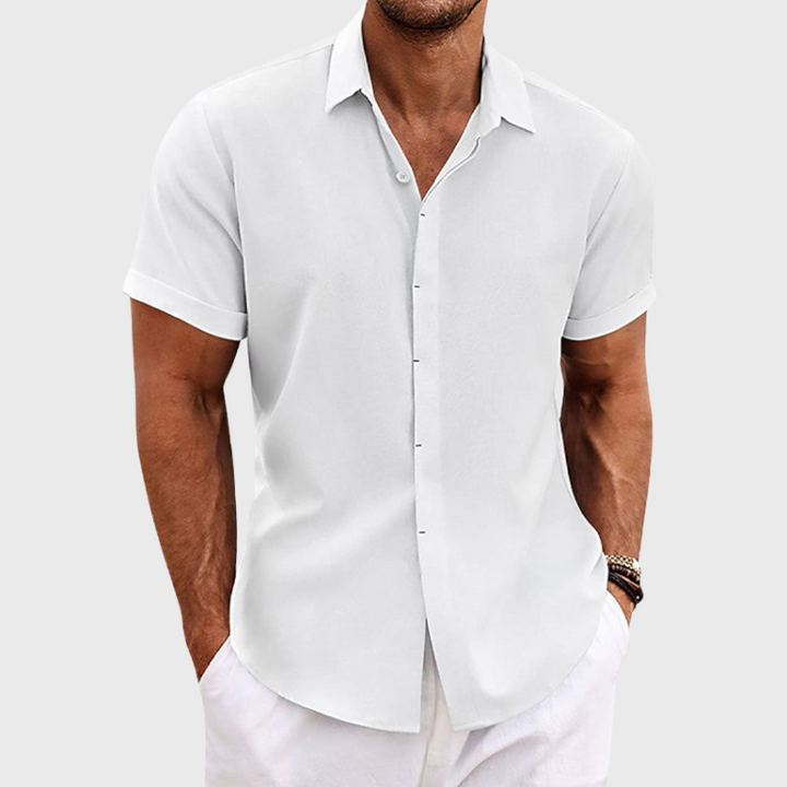 Levoire | Short Sleeve Button-Up Shirt Blanc