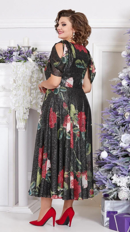 Levoire | Robe à fleurs pour femmes - Noir