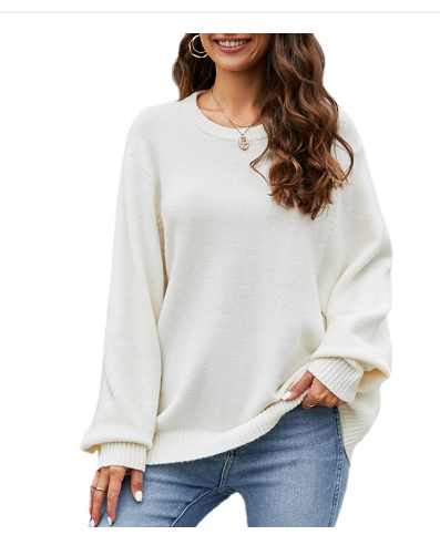 Levoire | Pull Surdimensionné Pour Femmes Blanc Une taille