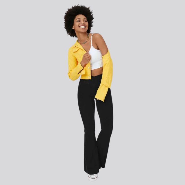 Levoire | Leggings À Taille Haute Et Jambes Larges Noir