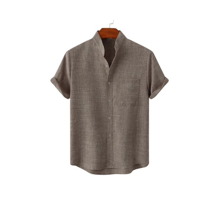 Levoire | Chemise En Lin Elegant Decontracte Hommes Brun