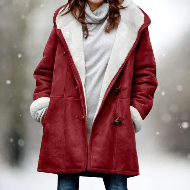 Levoire | Veste Polaire Premium Avec Capuche Partiellement Doublee, Ideale Pour L’Exterieur Vin Rouge