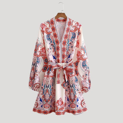 Levoire | Mini robe Paisley pour femme Rose rouge