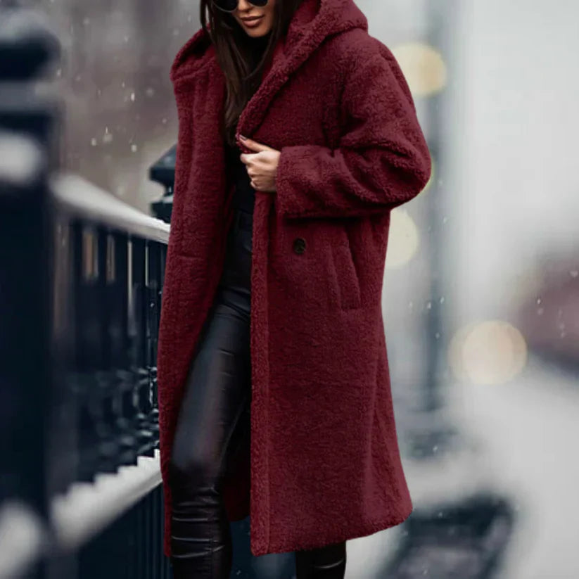 Levoire | Veste Confortable Avec Capuche Vin rouge