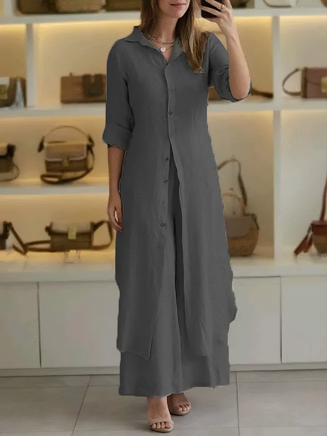 Levoire | Ensemble 2 Pièces En Lin Gris foncé