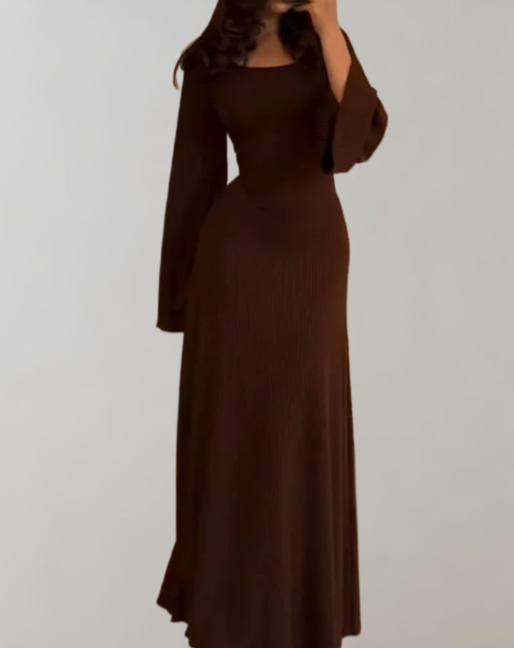 Levoire | Robe D'Été Légère À Encolure En V Style Décontracté Braun