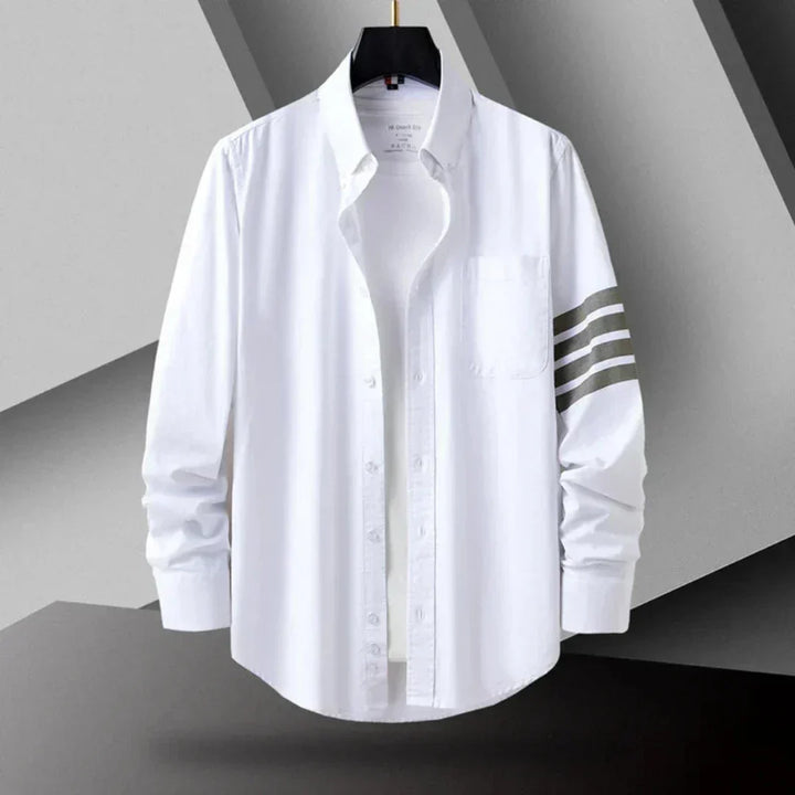 Levoire | Chemise Rayee Moderne Hommes Blanc